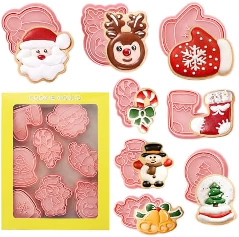 Favonuovy 8 Pcs Christmas Cookie Cutters Set