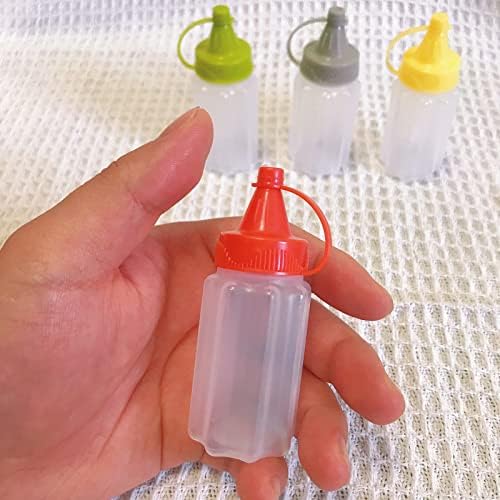 HYMAOME 4pcs Mini Condiment Squeeze Bottles for Lunch Travel
