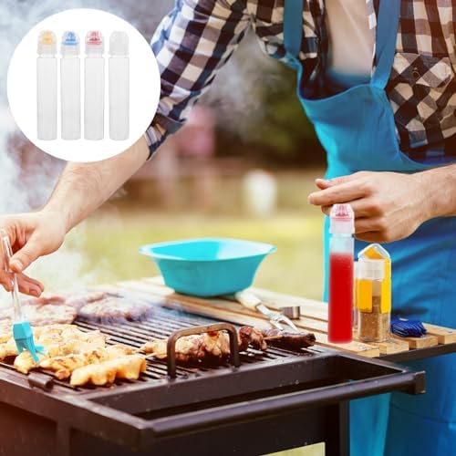 JECOMPRIS 4pcs Condiment Squeeze Bottles for Honey Oil Ketchup Salad Dressing