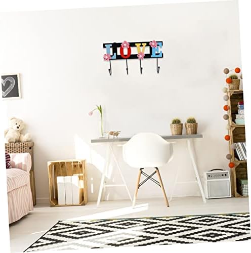 4 Hook Wall Towel Rack with Decorative Design