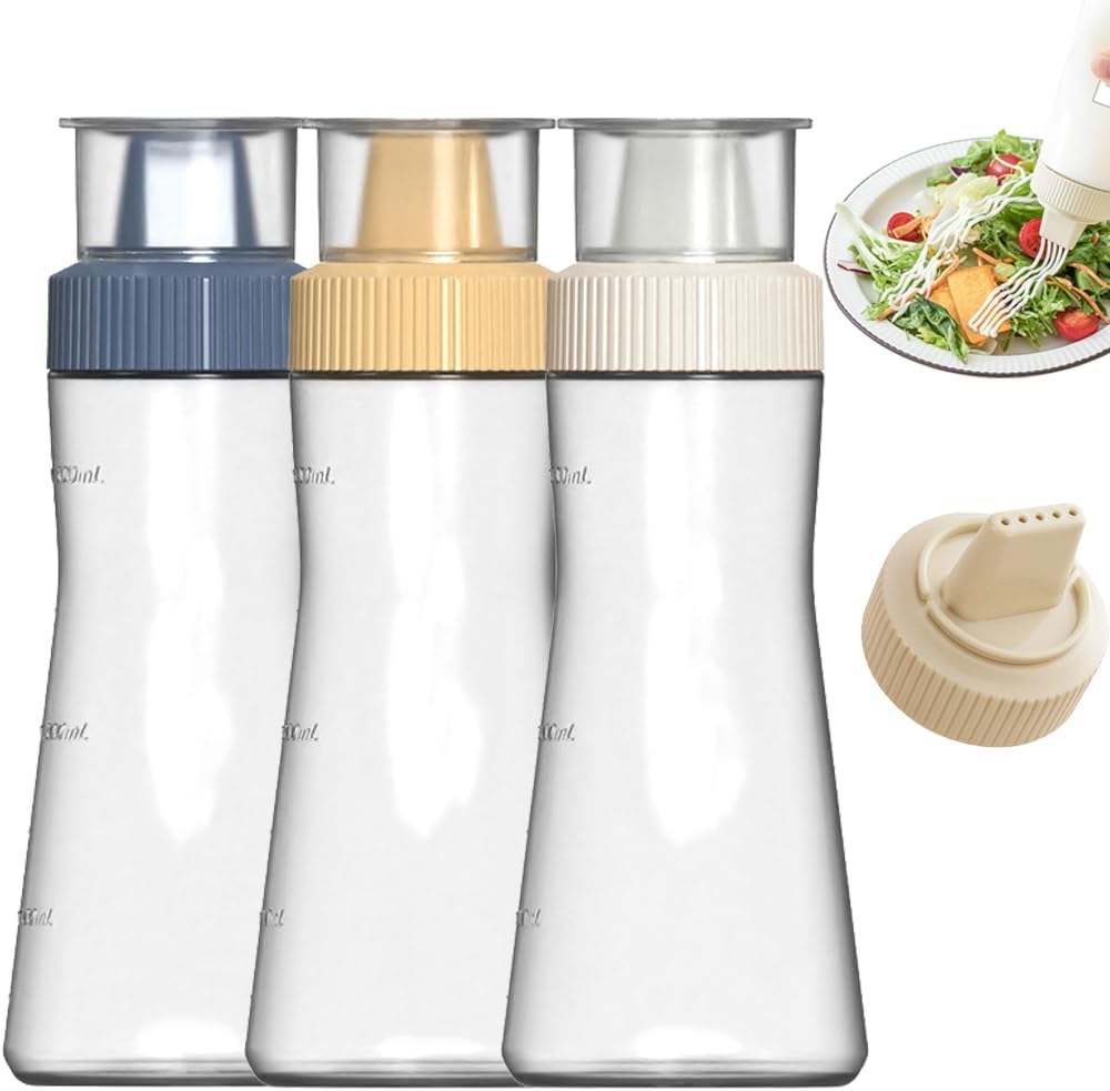 TINMIX 12 OZ Condiment Bottles Set of 3 5 Holes Spout Design