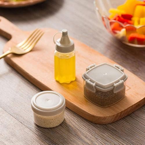 4pcs Mini Plastic Sauce Seasoning Box with Lid