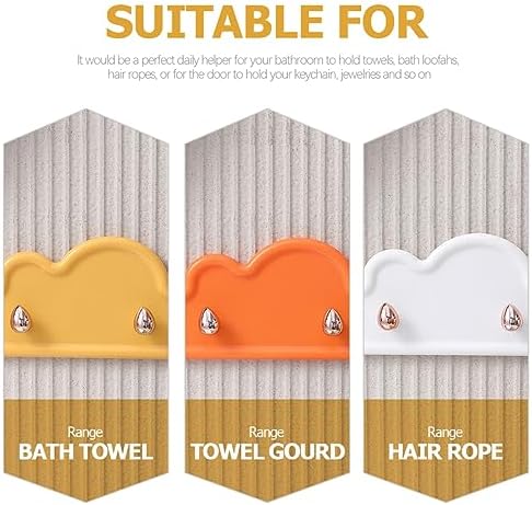 HOMSFOU Adhesive Cloud Key Hooks 4 Pack