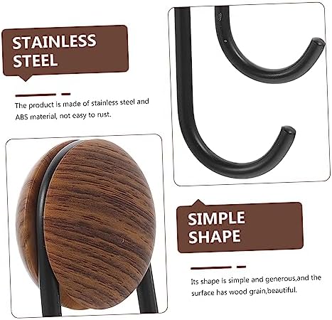 Happyyami Heavy Duty Self-Adhesive Coat Hook with Walnut Grain Design