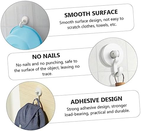 HEALLILY Strong Adhesive Wall Hooks for Kitchen and Door
