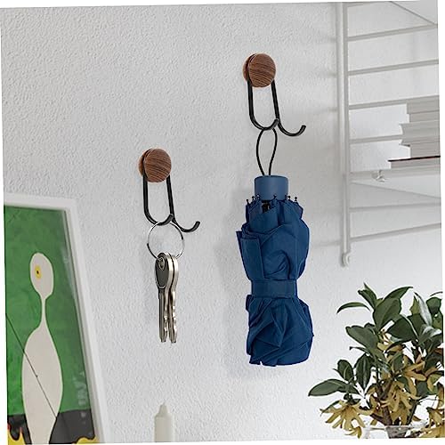 Happyyami Heavy Duty Self-Adhesive Coat Hook with Walnut Grain Design