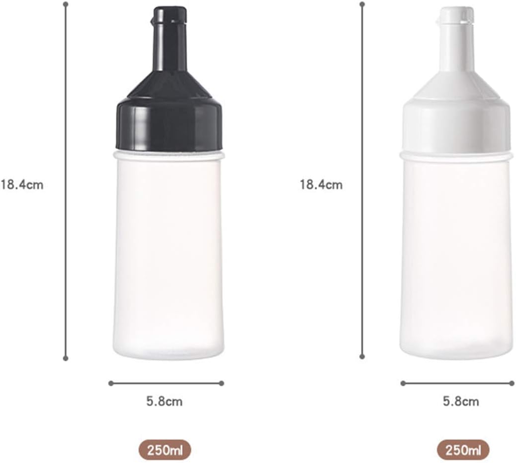4 Pack 250ml Plastic Squeeze Bottles for Condiments
