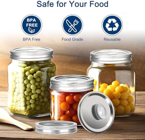 KIMTOUL Canning Lids 10 Pcs 276 in 339 in with Silicone Plugs