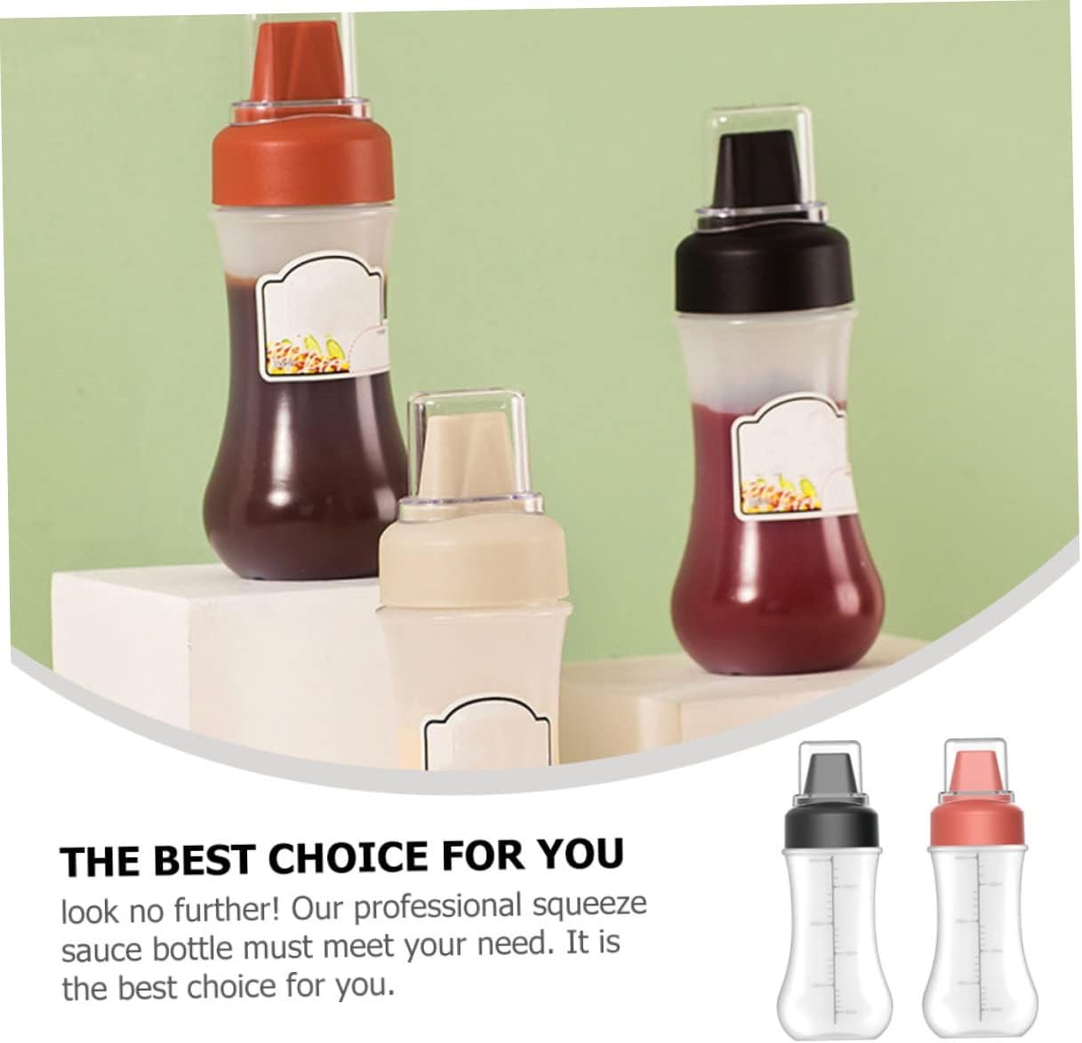 PRETYZOOM 2pcs Condiment Squeeze Bottles Set for Ketchup Salad Dressing Mustard