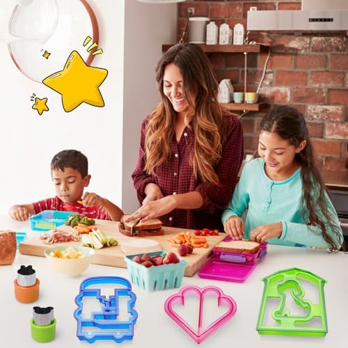 IELEK Sandwich Bread Cutters Shape Set for Kids 1