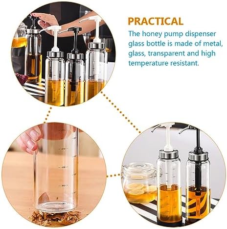 GRIRIW 500ml Honey Dispenser Jar with Easy Press Pump 1