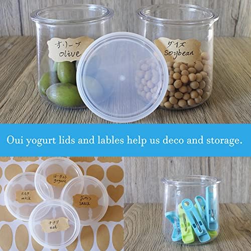 gocola Oui Yogurt Jar Lids 28 Pack Clear Plastic