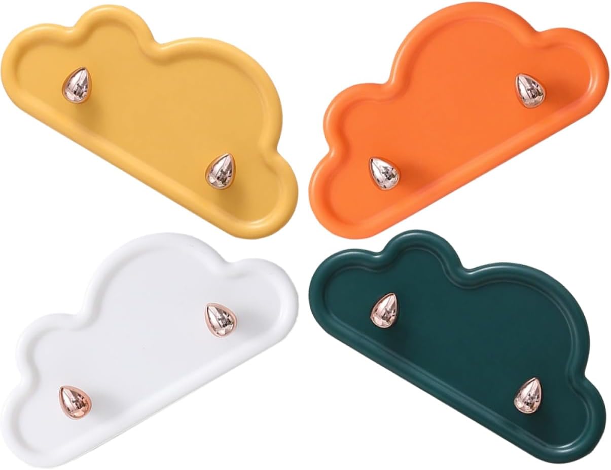 HOMSFOU Adhesive Cloud Key Hooks 4 Pack