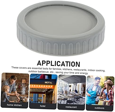 3 Sets Mason Jar Lids Kitchen Jar Protectors Grey