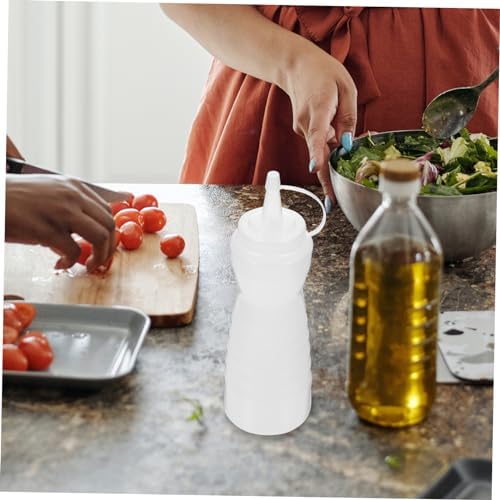 KICHOUSE 2Pcs 400ml Condiment Squeeze Bottles for Ketchup and Sauces