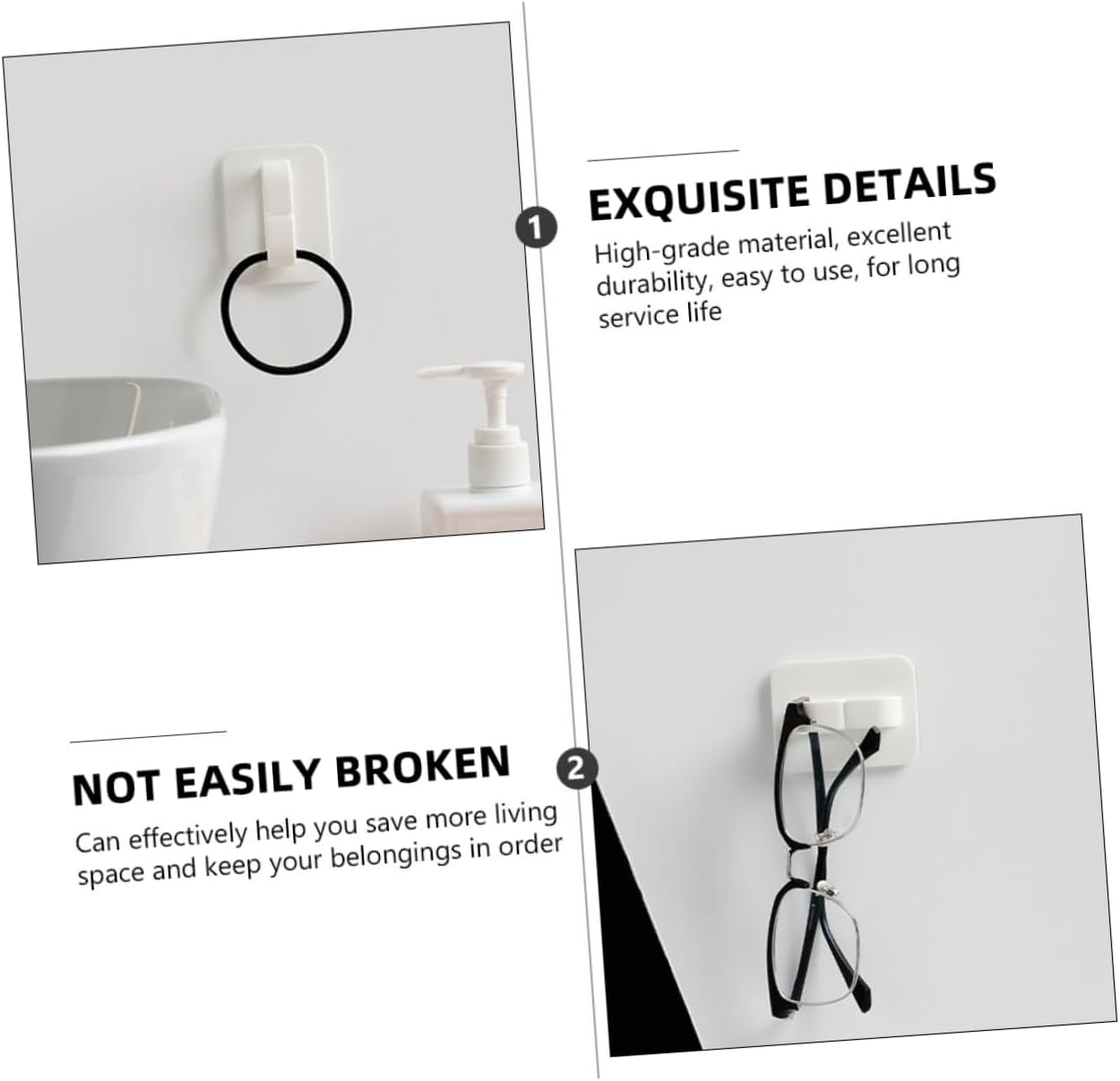 Healifty 4Pcs Wall Mount Spray Bottle Hooks for Organization