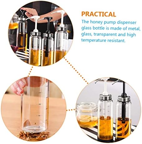 Metallic Honey Jar Press Dispenser 500ml Black Glass