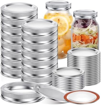 Ceephouge 48 Pcs Canning Lids and Rings Set