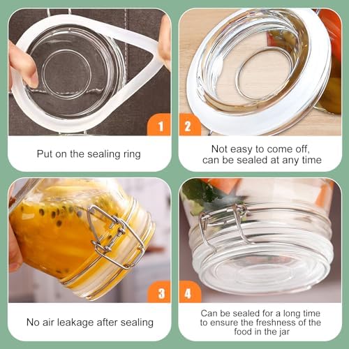 12PCS Rubber Seals for Glass Jars 375 Inch Silicone Gasket Replacement