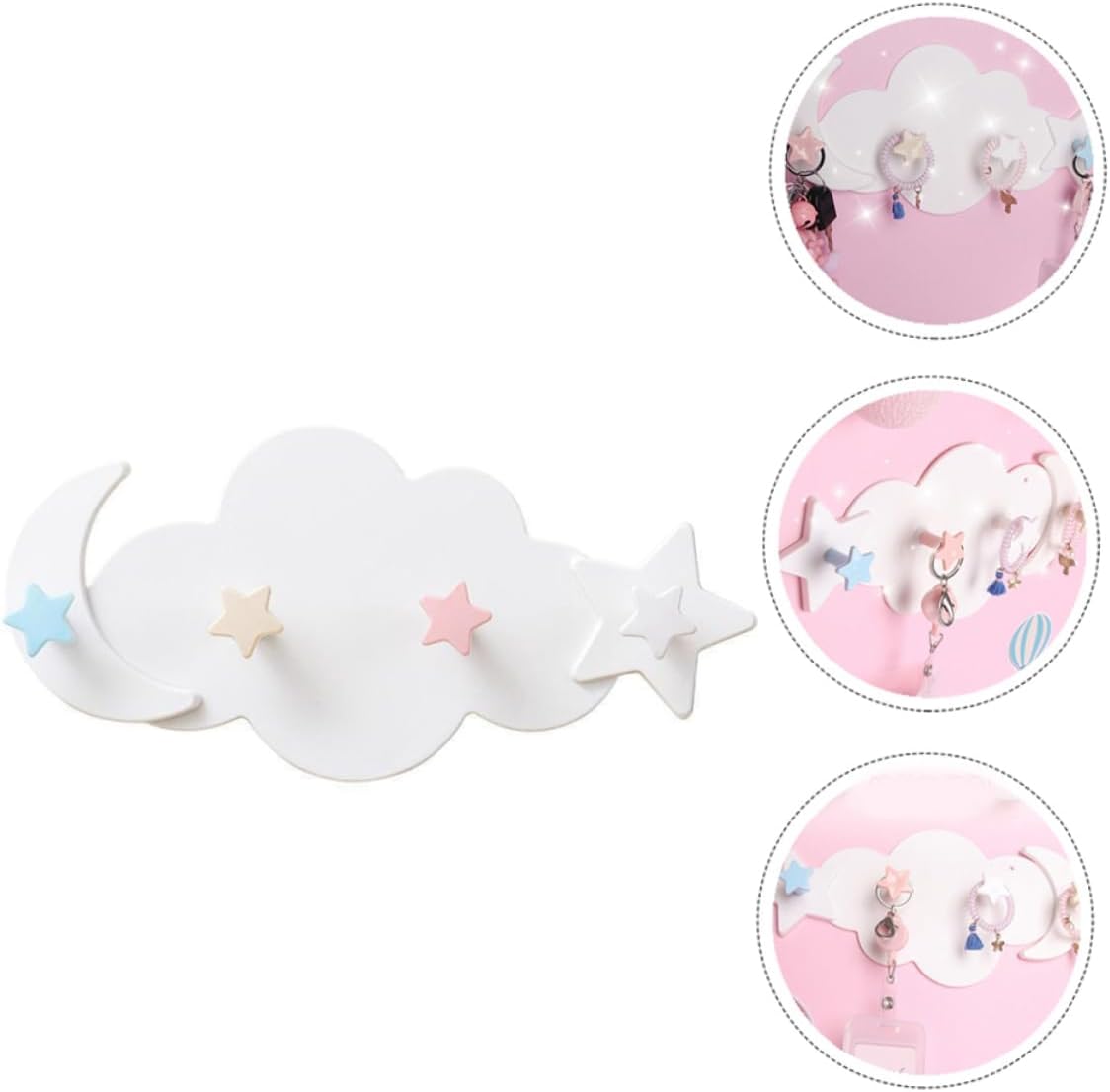 2pcs Cartoon Star Moon Wall Hooks