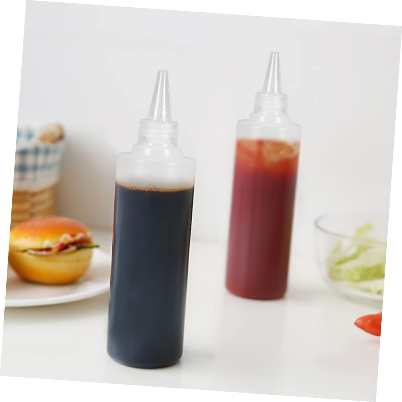 GRIRIW 6pcs 250ml Squeeze Condiment Bottles