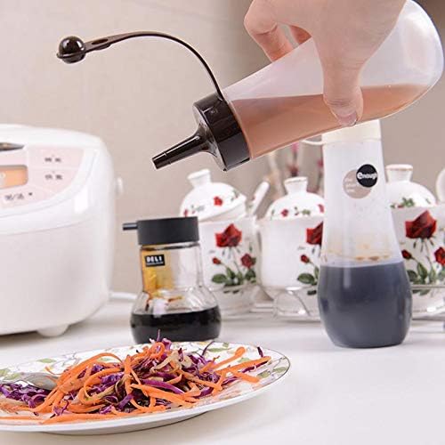 Kasuki Plastic Condiment Squeeze Bottles with Funnel and Marker