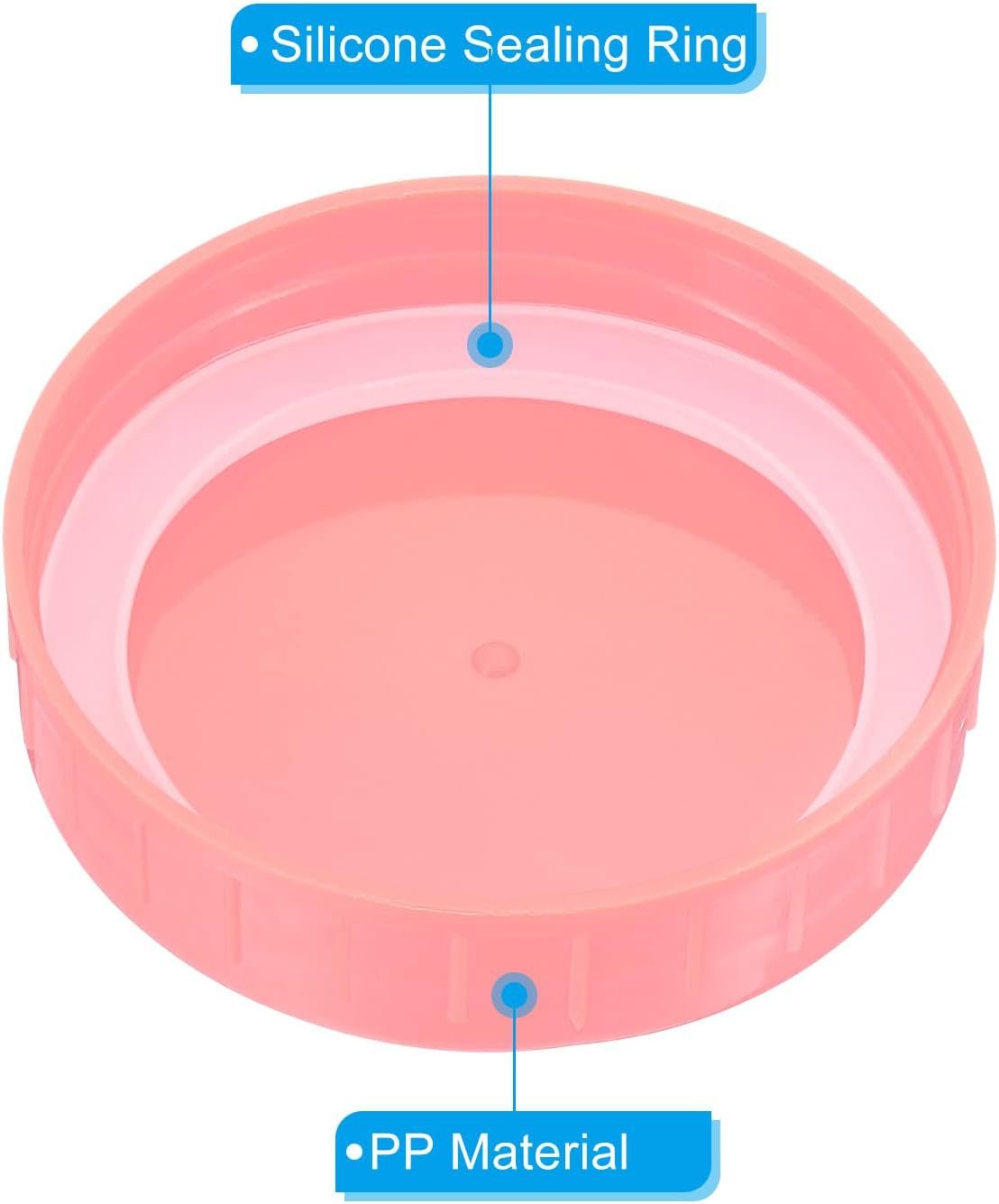PATIKIL 70mm Pink Plastic Mason Jar Lids 8-Pack Set with Silicone Rings