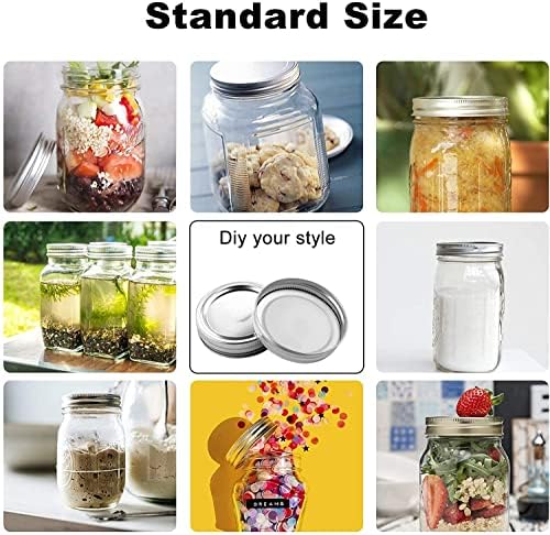 120 Pcs Wide Mouth Mason Jar Canning Lids Rings Set