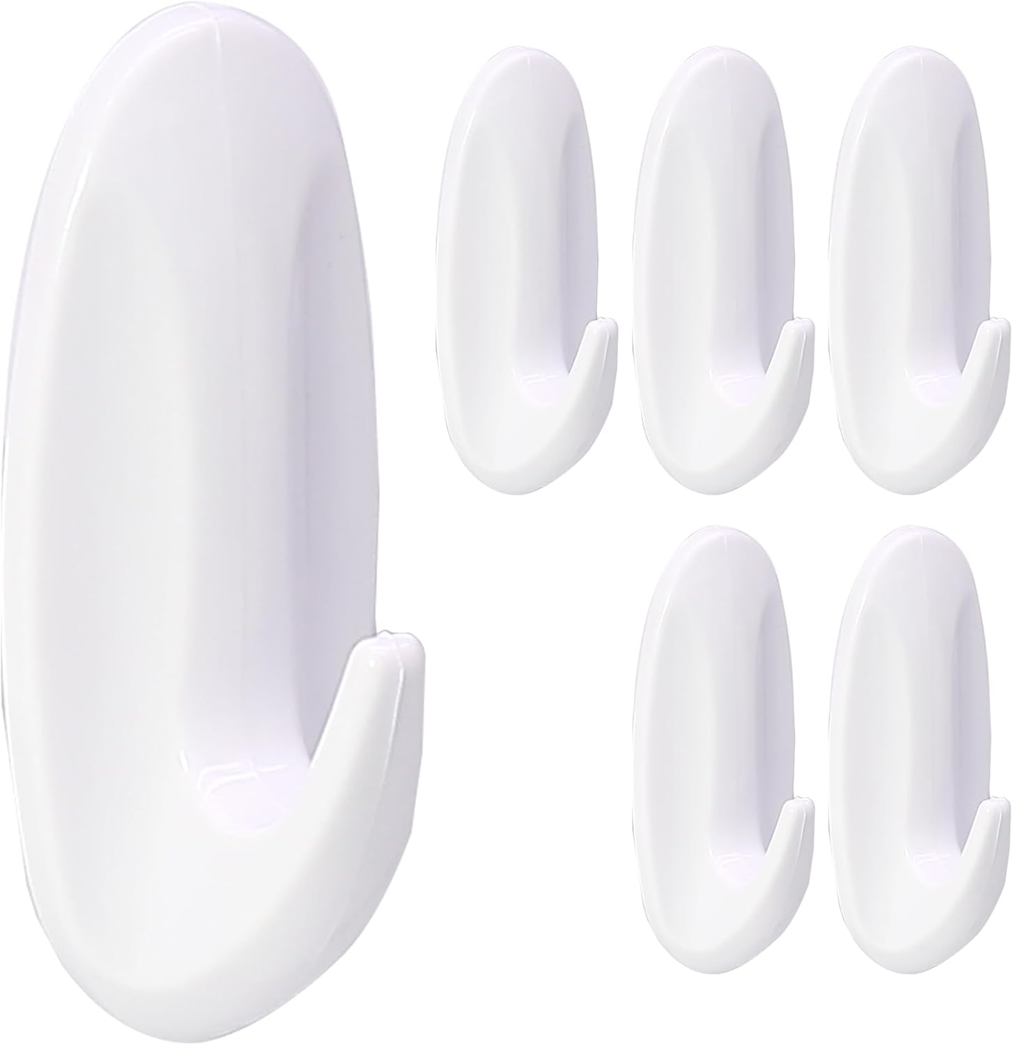 6 Pack Medium Utility Hooks Damage Free Self Adhesive Heavy Duty