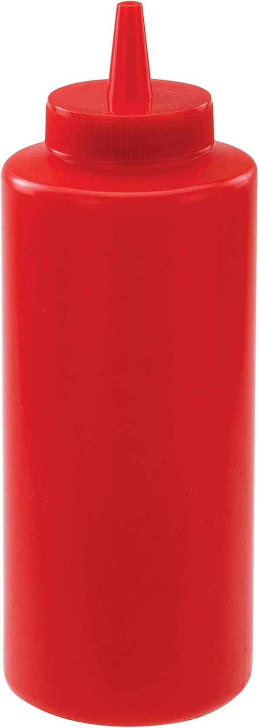 Winco Squeeze Bottles 6-Piece Set 12-Ounce Red