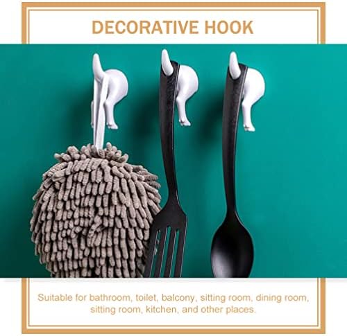 Cabilock 5pcs White Tail Decorative Hooks