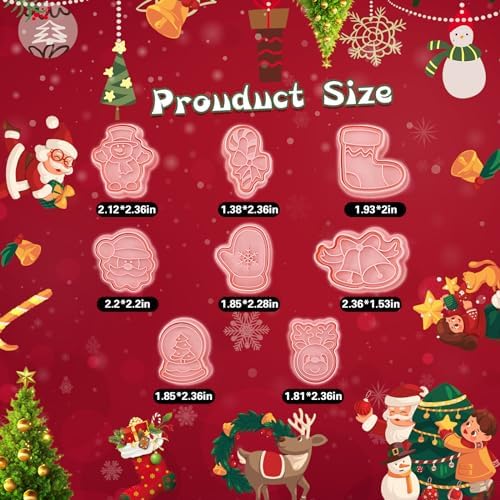 Favonuovy 8 Pcs Christmas Cookie Cutters Set