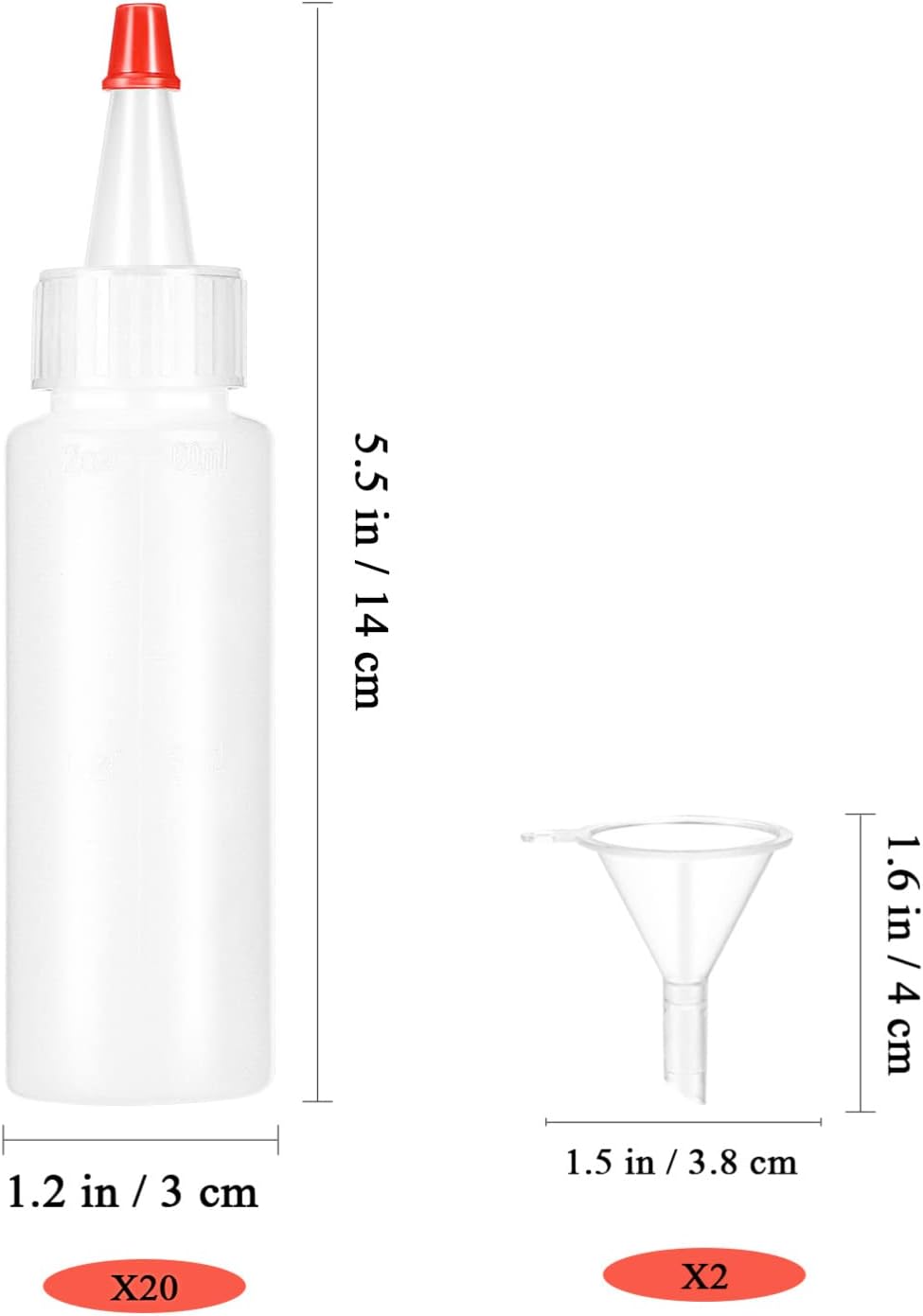 20 Pcs Food Grade Squeeze Condiment Bottles Set