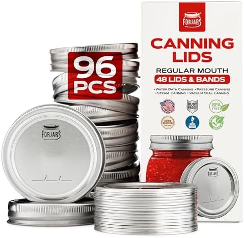 FORJARS Canning Lids and Rings 96 Pcs48 Sets
