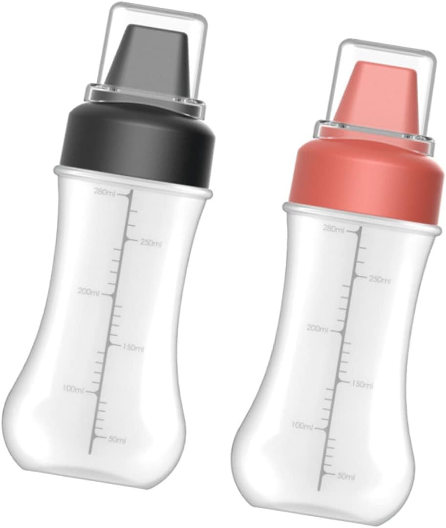 PRETYZOOM 2pcs Condiment Squeeze Bottles Set for Ketchup Salad Dressing Mustard