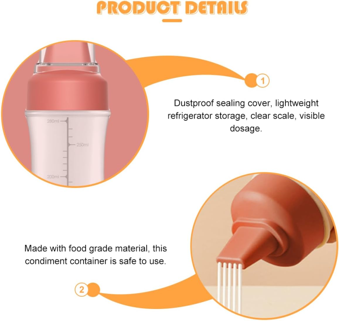 Unomor 5-Hole Squeeze Condiment Bottle with Red Cap 350ml