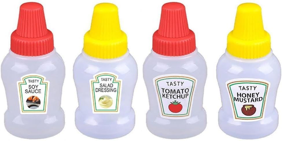Mini Condiment Squeeze Bottles 4pcs Set