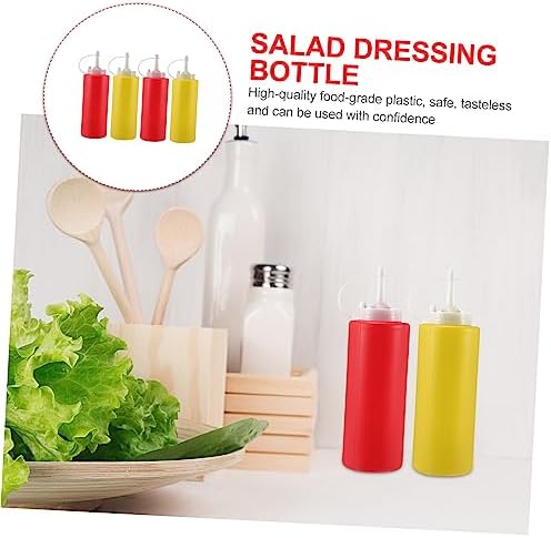 4 Pack Heavy Duty Condiment Squeeze Bottles Portable Spice Storage
