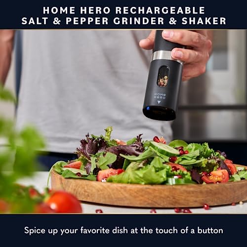 Home Hero Salt Pepper Grinder with 23 Pcs Granite Cookware Set