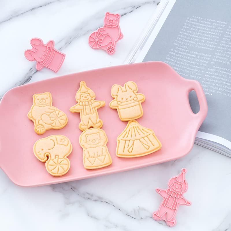 6 Piece Circus Cookie Cutters Set with Clowns and Cartoon Designs