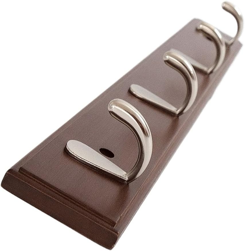 GRFIT Wall-Mounted Coat Rack No Drill Brown Small 1