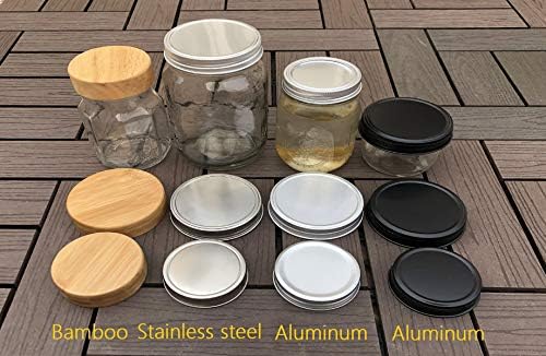 Matt Black Aluminum Canning Lid Set 6 Pack Wide Mouth