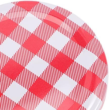 HOMSFOU 40pcs Mason Jar Lids with Checkered Design