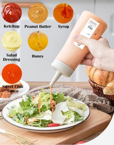 TINMIX 12 OZ Condiment Bottles Set of 3 5 Holes Spout Design