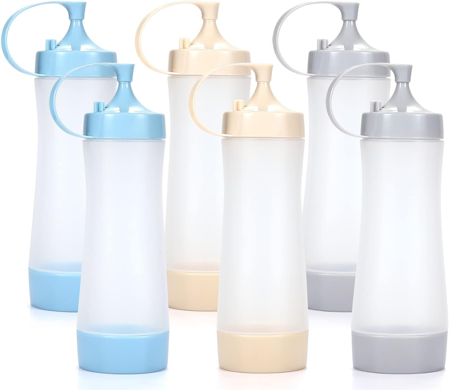 Qiuhome 12 oz Clear Condiment Squeeze Bottles 6 Pack