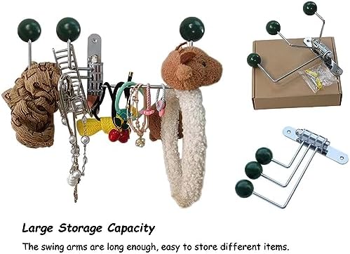 ImyHok Decorated Wall Hook Swivel Coat Rack with Wood Balls