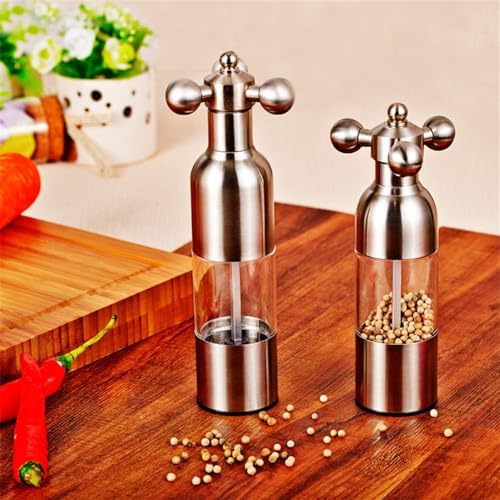 YFJY 2PC Salt and Pepper Grinder Set with Adjustable Coarseness