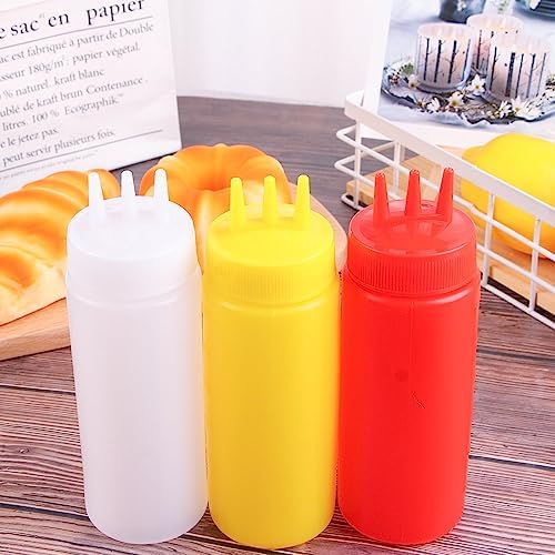 Vctitil 3 Pcs Condiment Squeeze Bottles with Leak Proof Design
