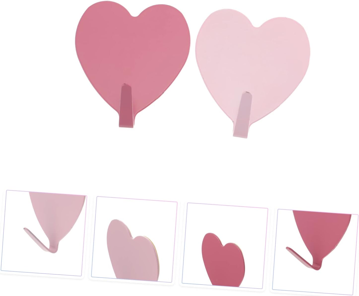 10pcs Heart Shaped Wall Hooks Non Punching Stainless Steel Easy Install