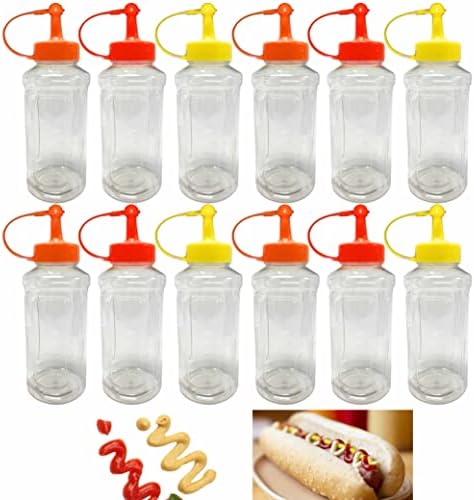 12 Pack Twist Cap Condiment Squeeze Bottles 10oz Multipurpose